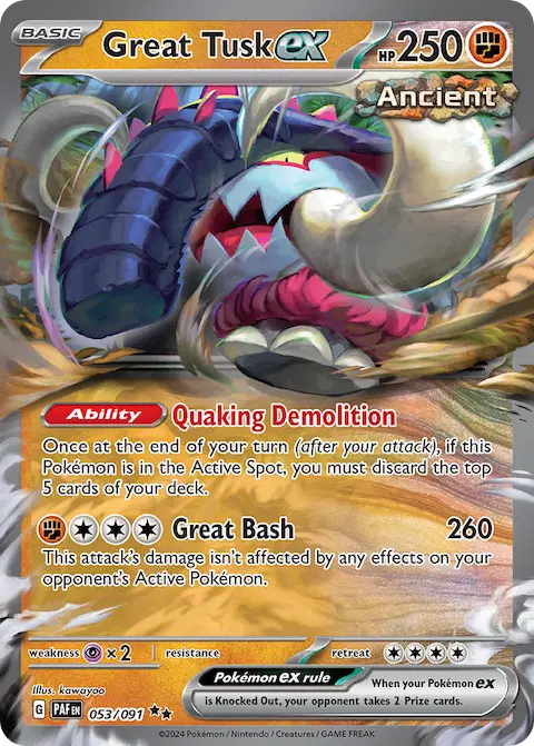 Great Tusk ex, Paldean Fates 053/091