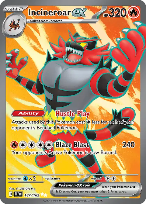 Incineroar ex, Temporal Forces 187/162