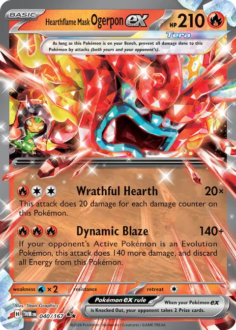 Hearthflame Mask Ogerpon ex, Twilight Masquerade 040/167