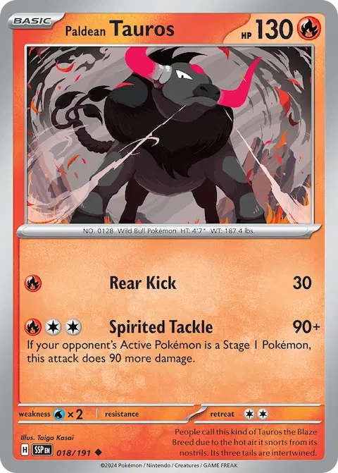 Paldean Tauros, Surging Sparks 018/191