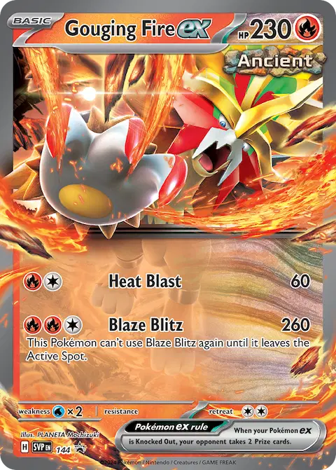 Gouging Fire ex, SVP Black Star Promos 144/225