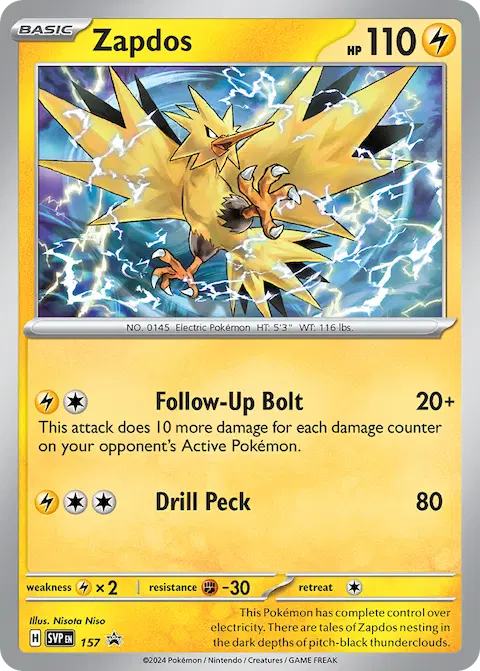 Zapdos, SVP Black Star Promos 157/225