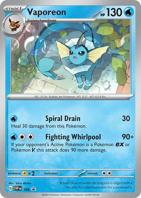 Vaporeon, SVP Black Star Promos 168/225