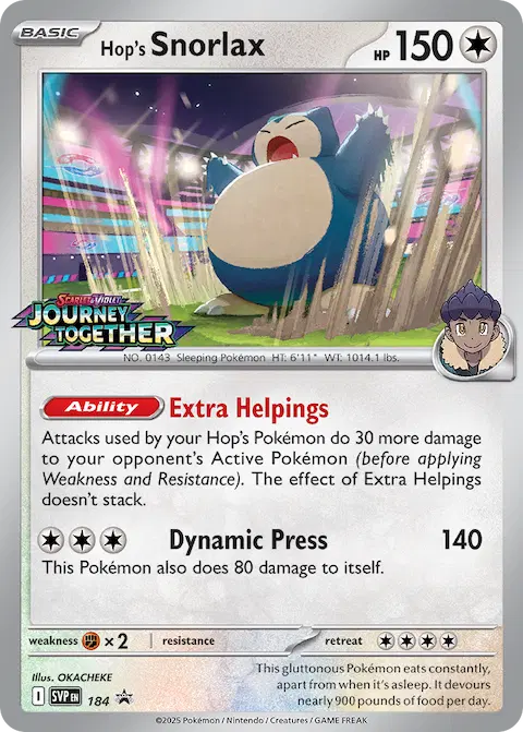 Hop's Snorlax, SVP Black Star Promos 184/225