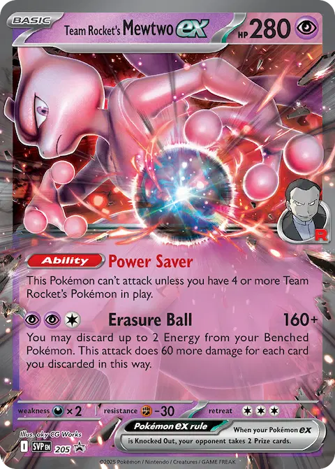 Team Rocket's Mewtwo ex, SVP Black Star Promos 205/225