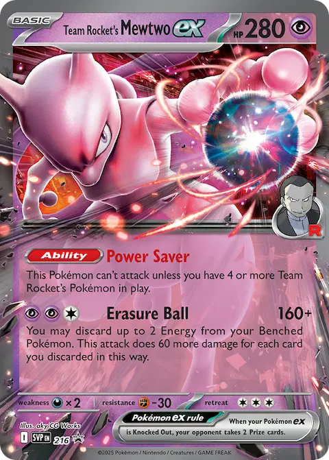 Team Rocket's Mewtwo ex, SVP Black Star Promos 216/225