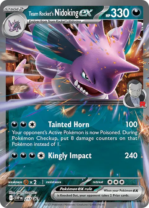 Team Rocket's Nidoking ex, SVP Black Star Promos 217/225