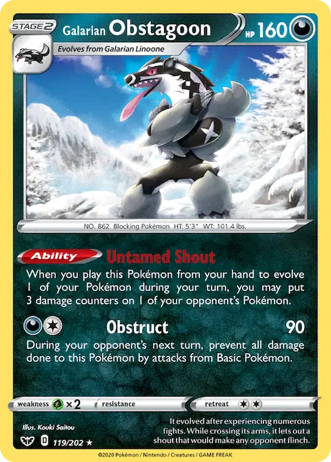 Galarian Obstagoon, Sword & Shield 119/202