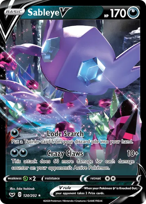 Sableye V, Sword & Shield 120/202