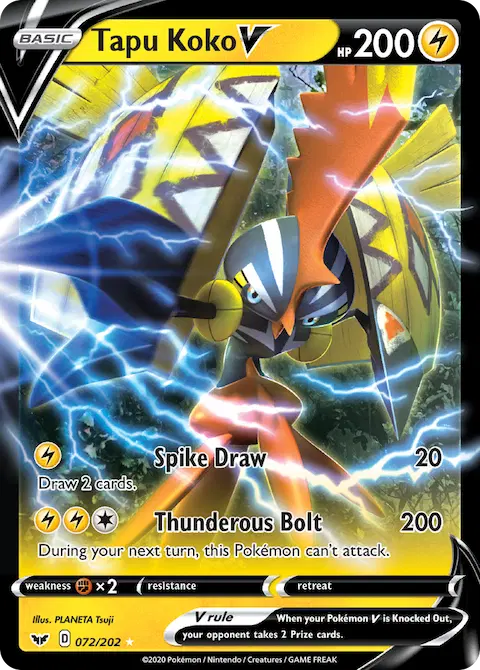 Tapu Koko V, Sword & Shield 72/202