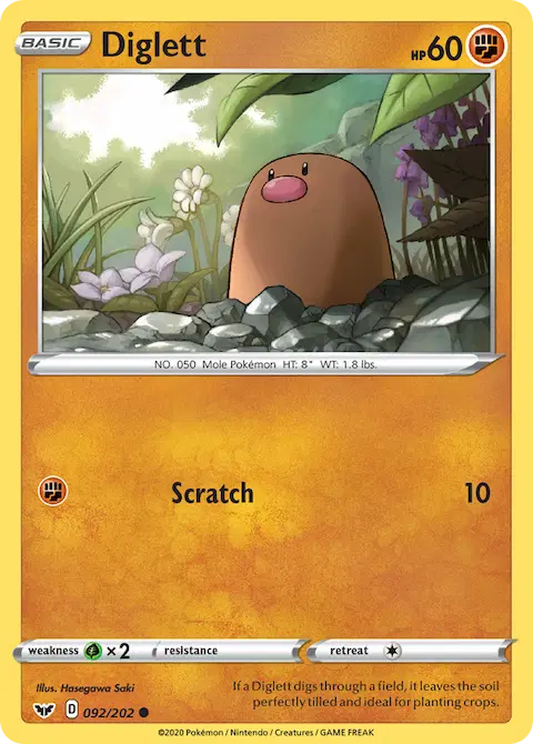 Diglett, Sword & Shield 92/202