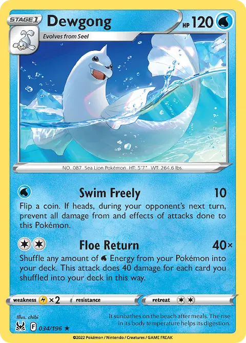 Dewgong, Lost Origin 034/196