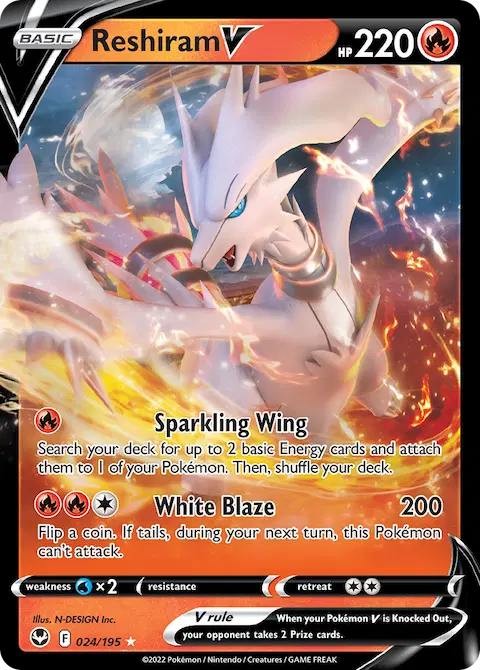 Reshiram V, Silver Tempest 024/195