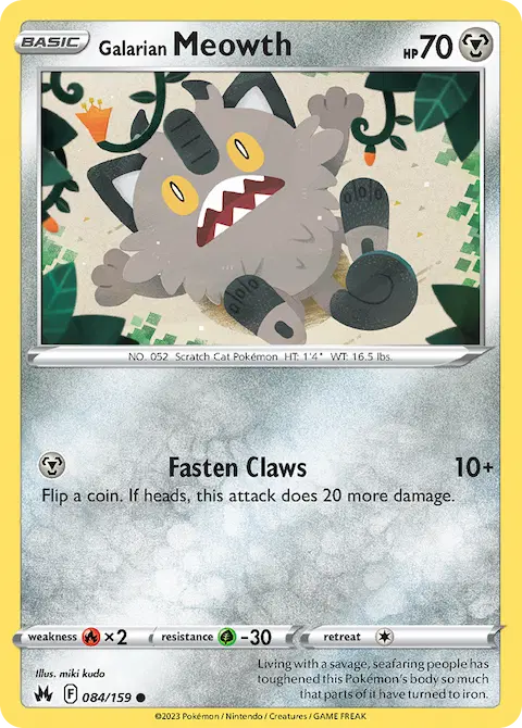 Galarian Meowth, Crown Zenith 084/159