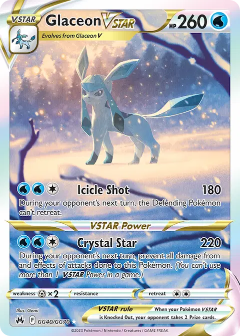 Glaceon VSTAR, Crown Zenith Galarian Gallery GG40