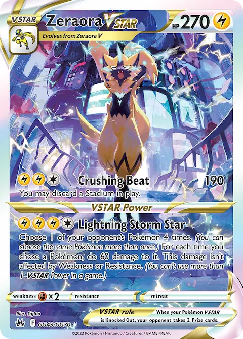 Zeraora VSTAR, Crown Zenith Galarian Gallery GG43
