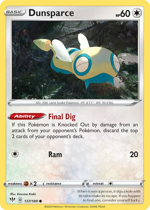 Dunsparce, Darkness Ablaze 137/189