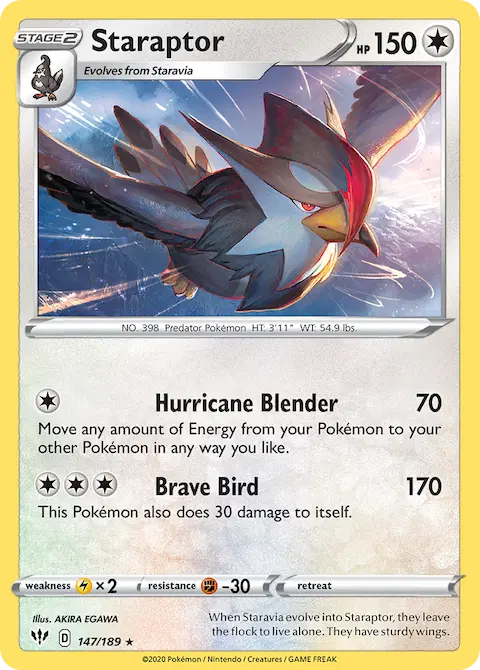 Staraptor, Darkness Ablaze 147/189