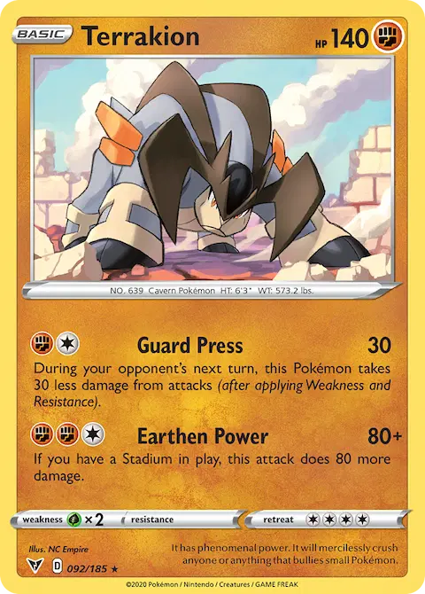 Terrakion, Vivid Voltage 92/185