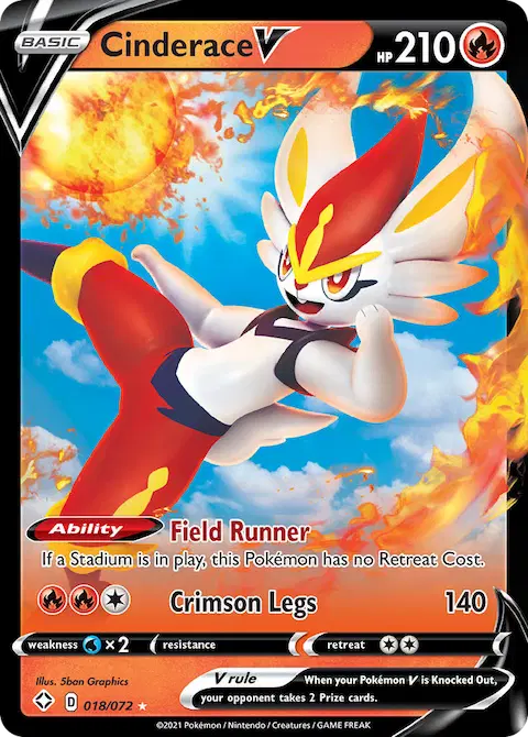 Cinderace V, Shining Fates 18/72