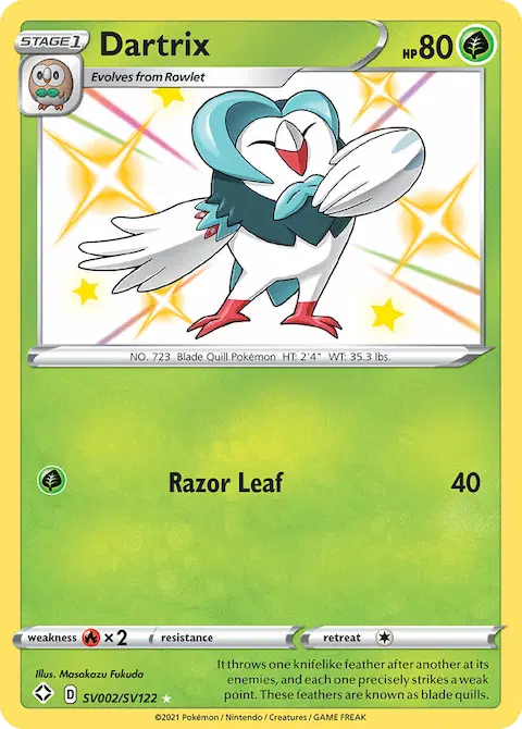 Dartrix, Shining Fates Shiny Vault SV002