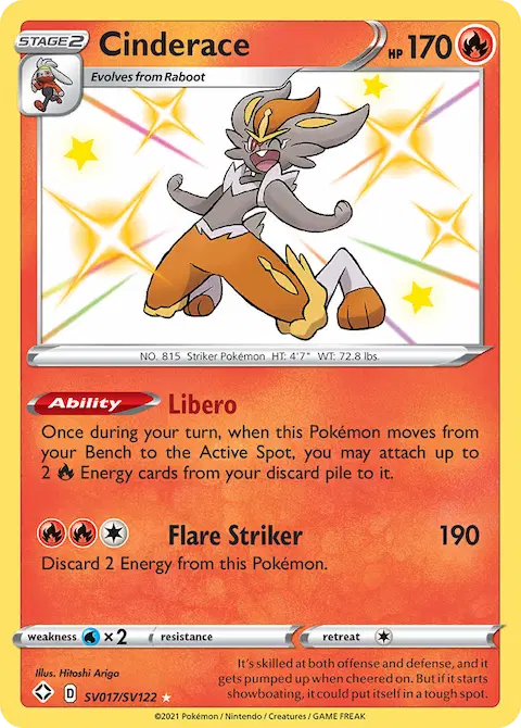Cinderace, Shining Fates Shiny Vault SV017