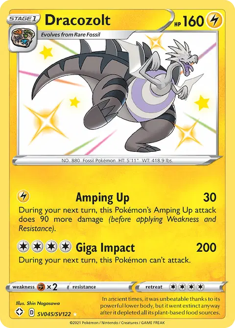 Dracozolt, Shining Fates Shiny Vault SV045