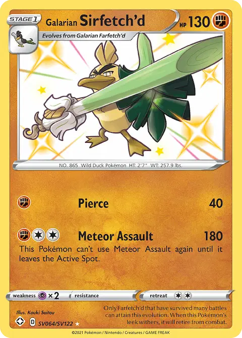 Galarian Sirfetch'd, Shining Fates Shiny Vault SV064