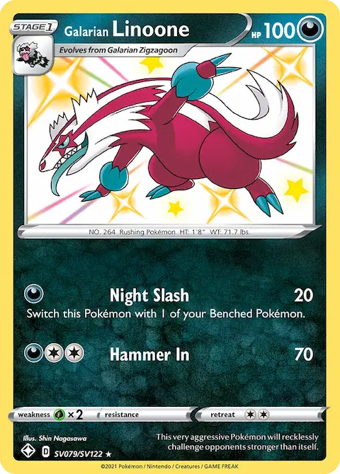 Galarian Linoone, Shining Fates Shiny Vault SV079