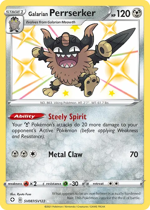 Galarian Perrserker, Shining Fates Shiny Vault SV087