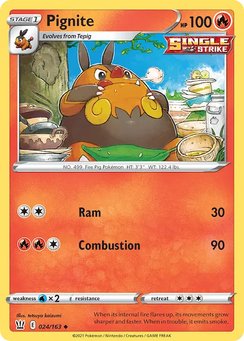 Pignite, Battle Styles 24/163