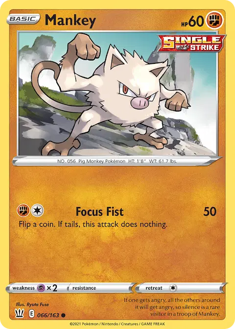 Mankey, Battle Styles 66/163