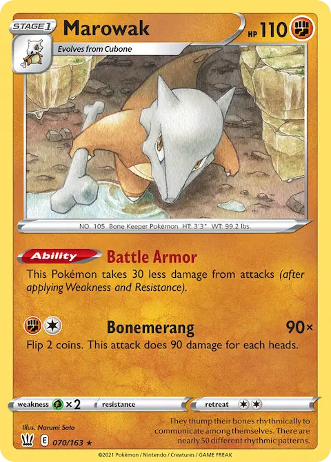 Marowak, Battle Styles 70/163