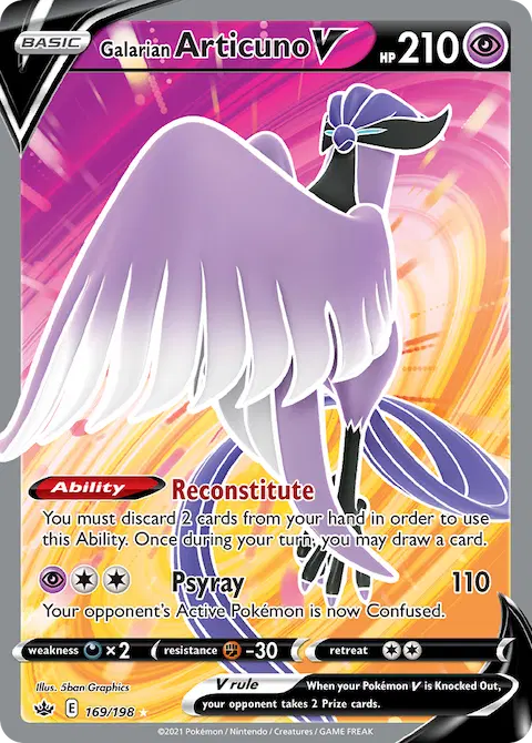 Galarian Articuno V, Chilling Reign 169/198