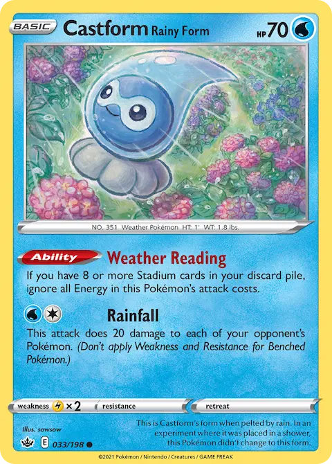 Castform Rainy Form, Chilling Reign 33/198