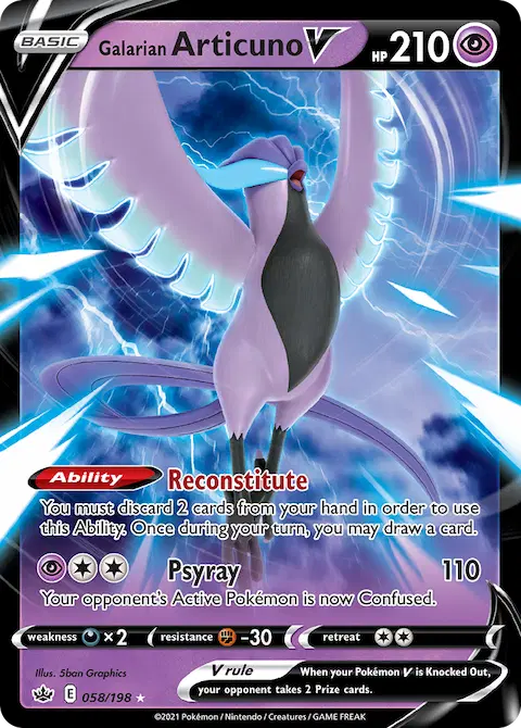 Galarian Articuno V, Chilling Reign 58/198