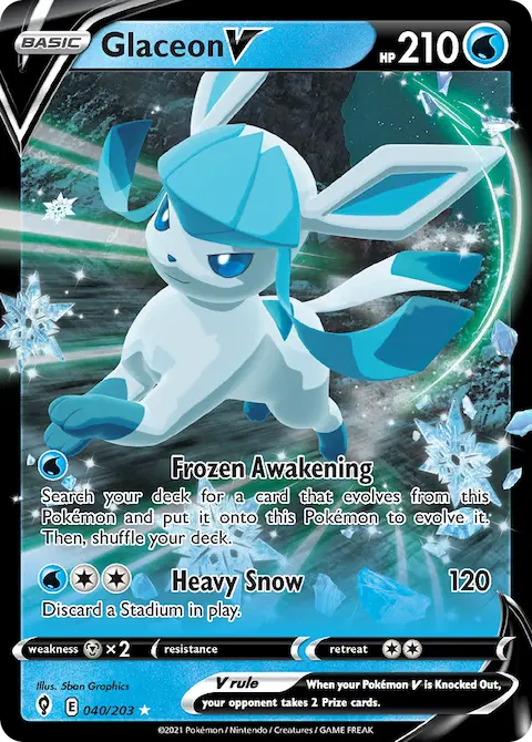 Glaceon V, Evolving Skies 40/203