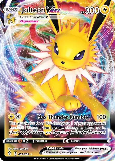 Jolteon VMAX, Evolving Skies 51/203