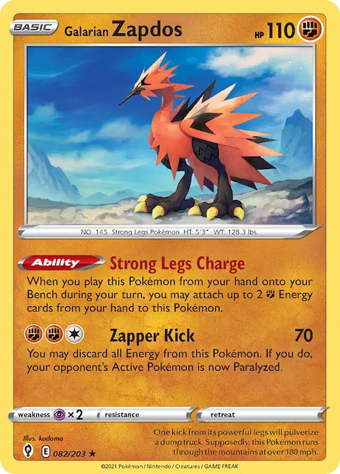 Galarian Zapdos, Evolving Skies 82/203