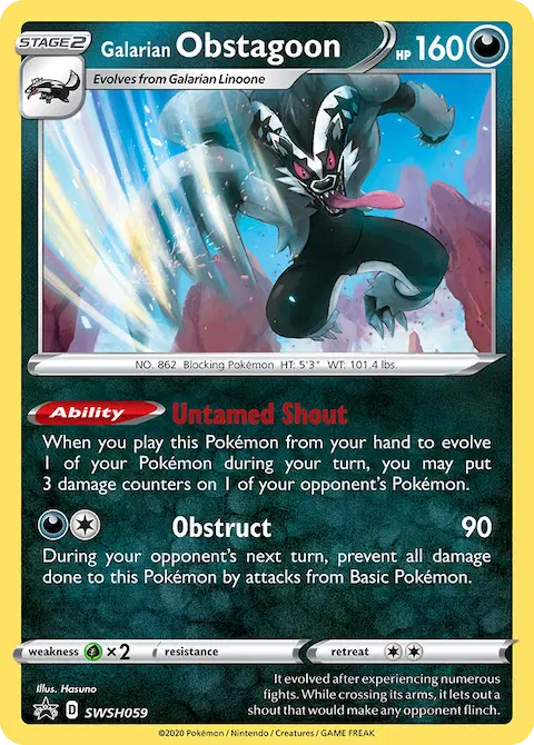 Galarian Obstagoon, SWSH Black Star Promos SWSH059