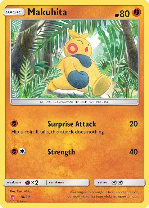 Makuhita, SM trainer Kit (Lycanroc) 18/30