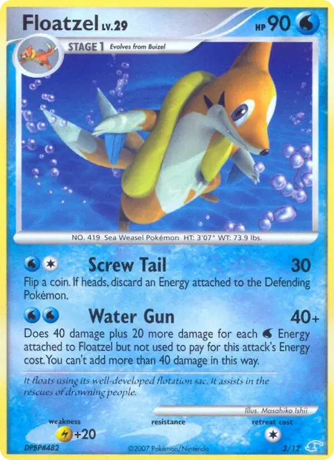 Floatzel, DP trainer Kit (Manaphy) 2/12