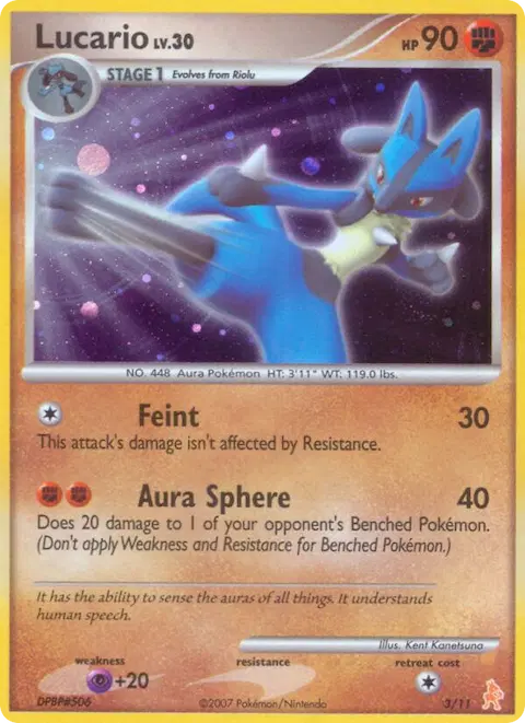 Lucario, DP trainer Kit (Lucario) 3/11