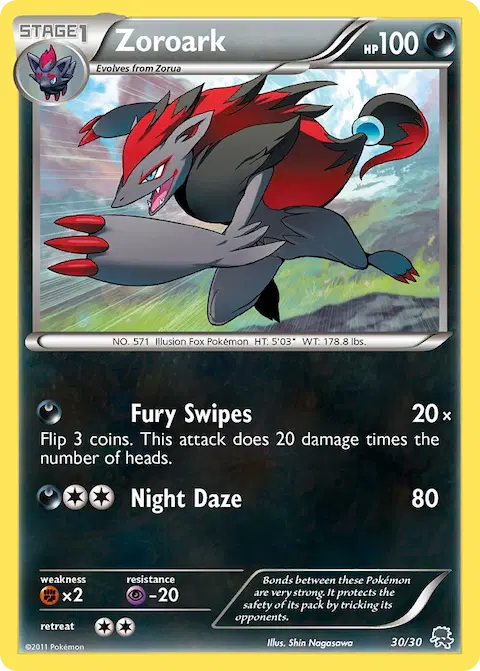 Zoroark, BW trainer Kit (Zoroark) 30/30