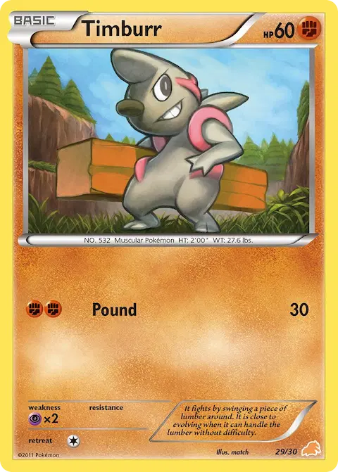 Timburr, BW trainer Kit (Excadrill) 29/30