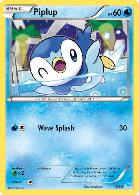Piplup, XY trainer Kit (Suicune) 16/30