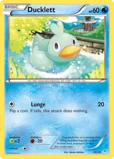 Ducklett, XY trainer Kit (Suicune) 24/30
