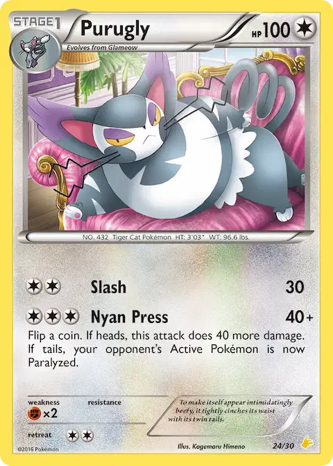 Purugly, XY trainer Kit (Pikachu Libre) 24/30