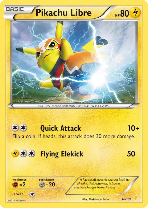 Pikachu Libre, XY trainer Kit (Pikachu Libre) 30/30