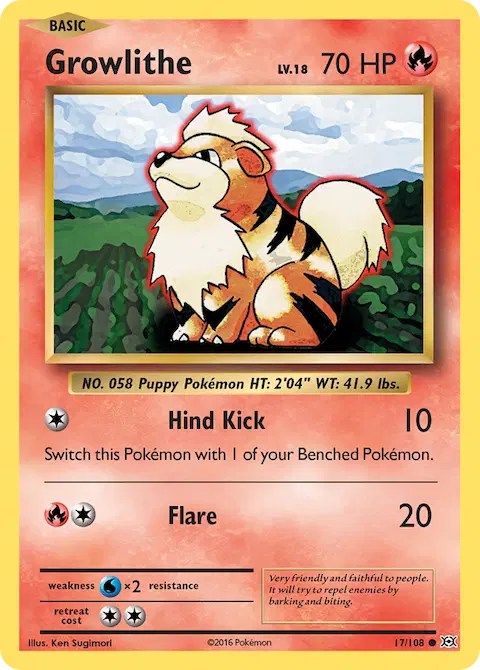 Growlithe, Evolutions 17/108
